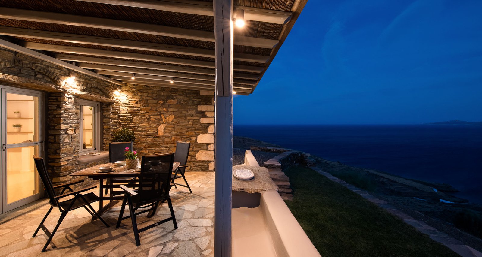 The view from the balcony - Night light photo